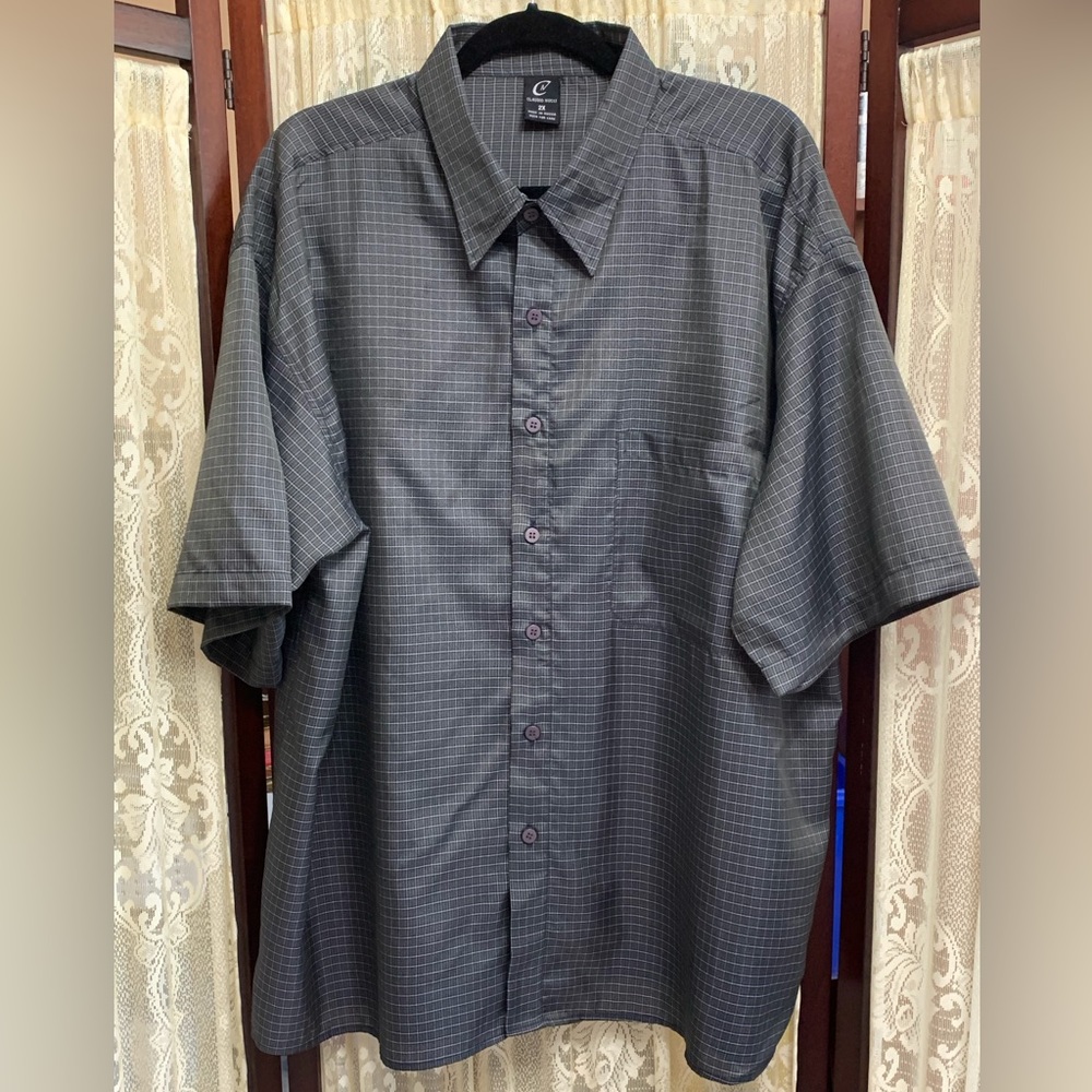 MENS CLAUDIO NUCCI S/S GRAY SHIRT - SZ 2X